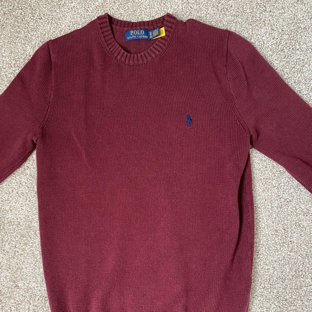 Polo Ralph Lauren Men's Red Cotton Crewneck Sweater